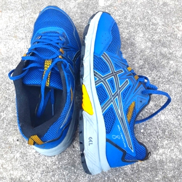 ASICS Gel Venture 8 blue and yellow  mens size 8 - Picture 3 of 8